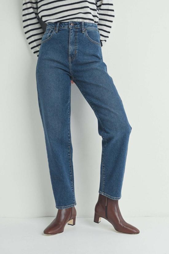  저스트 블랙 데님 데님 팬츠 테이퍼드 배럴 진 - JUST BLACK DENIM