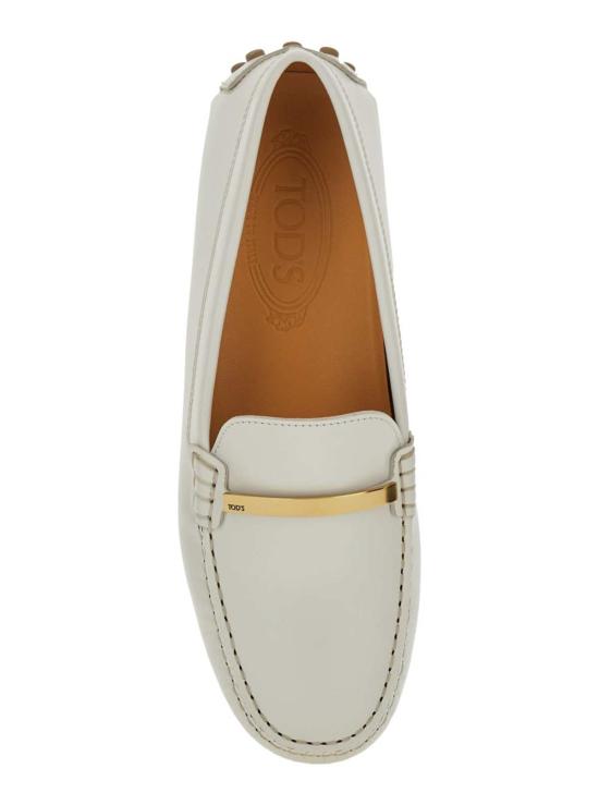  토즈 로퍼 (로고 플레이트 및 고무 밑창) 화이트 - TODS