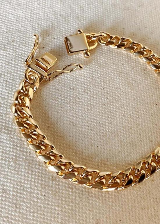  Rue Saint Paul 팔찌 루 생 폴 청키 쿠반 링크 브레이슬릿 18K 골드 필드 - OTHER BRANDS