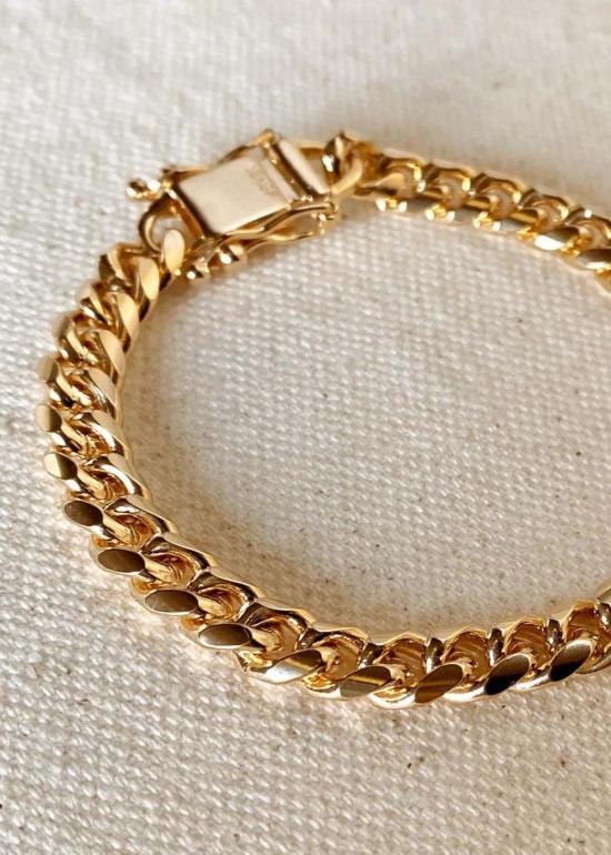  Rue Saint Paul 팔찌 루 생 폴 청키 쿠반 링크 브레이슬릿 18K 골드 필드 - OTHER BRANDS