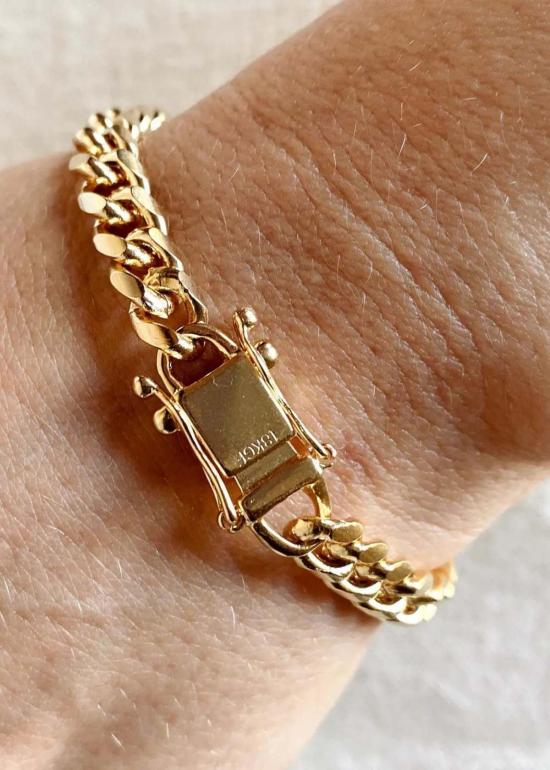  Rue Saint Paul 팔찌 루 생 폴 청키 쿠반 링크 브레이슬릿 18K 골드 필드 - OTHER BRANDS