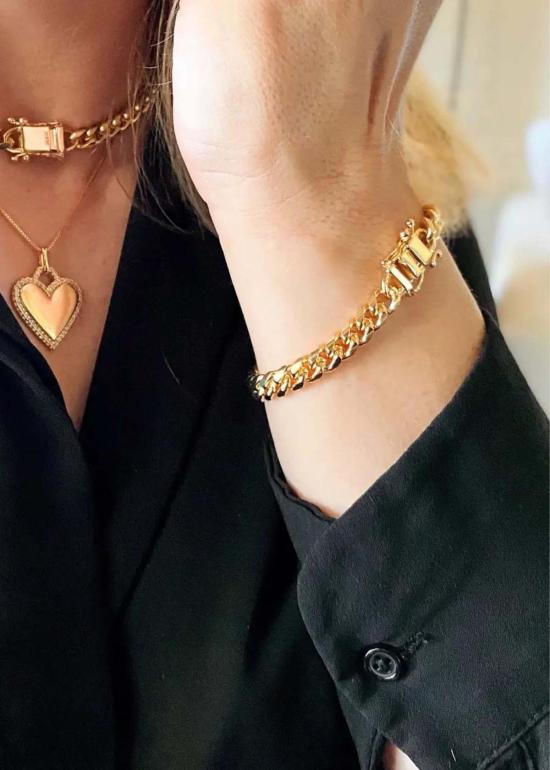  Rue Saint Paul 팔찌 루 생 폴 청키 쿠반 링크 브레이슬릿 18K 골드 필드