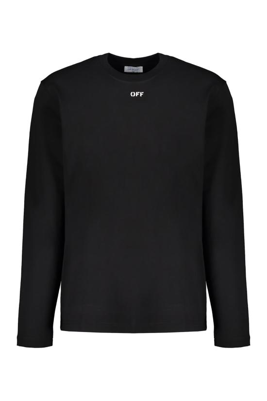  오프화이트 긴팔 티셔츠 블랙