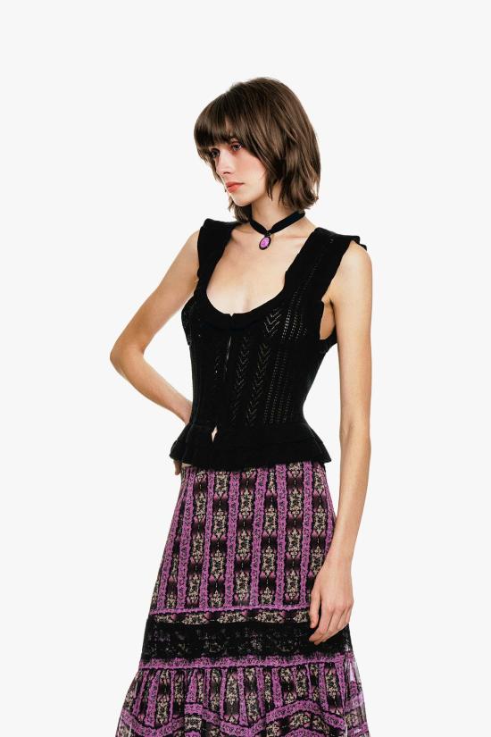  안나 수이 캐미솔 빅토리아풍 포인트엘 니트웨어 - ANNA SUI