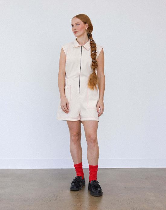  Noble 점프수트 노블 탱크 수트 오트밀크 파프리카 스티치 - OTHER BRANDS