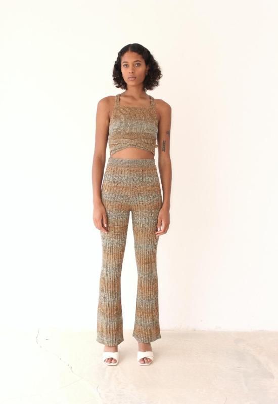  Studio Fantastique 데님 팬츠 Naomy 플레어 니트 팬츠