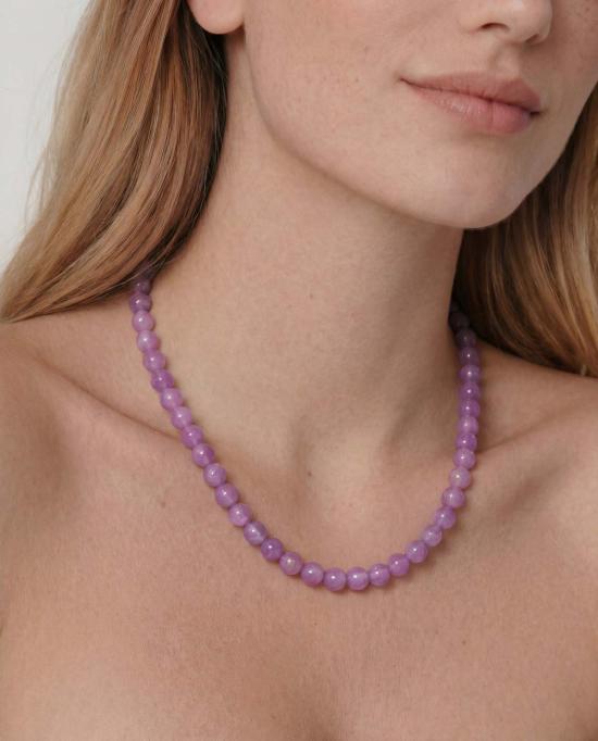  세레 목걸이/팬던트 라일락 제이드 비즈 목걸이 (보라색) - SEREE
