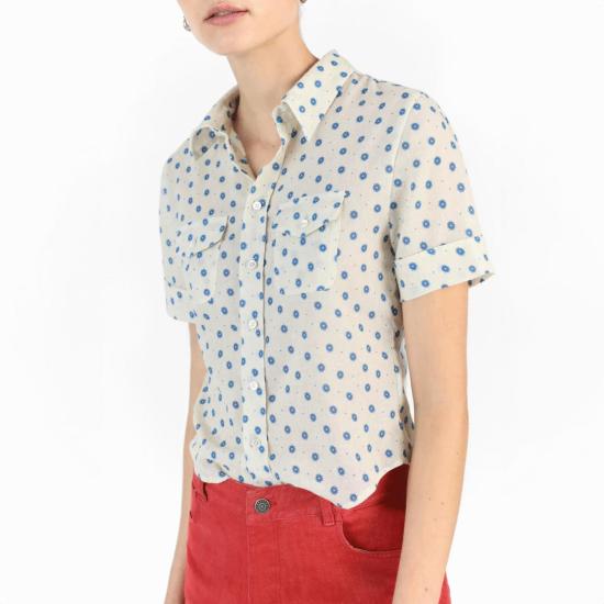  마스콥 블라우스 마스코브 안소니아 셔츠 블루 포슬린 - MASSCOB