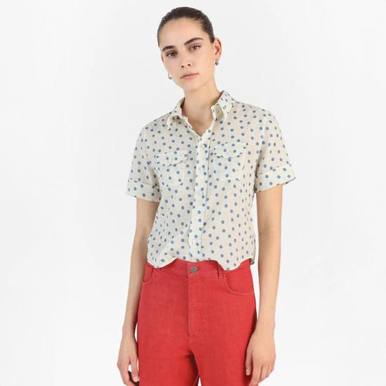  마스콥 블라우스 마스코브 안소니아 셔츠 블루 포슬린 - MASSCOB