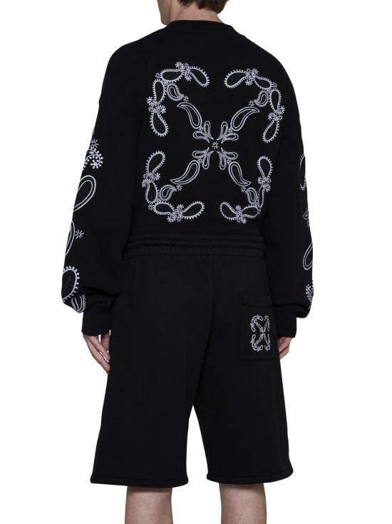  오프화이트 숏팬츠 버뮤다 쇼츠 (뒷면 디테일, 면 소재, 블랙/화이트) - OFF WHITE