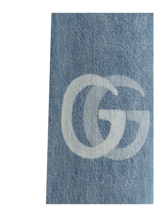  구찌 데님 팬츠 GG 진 블루/아이보리 - GUCCI