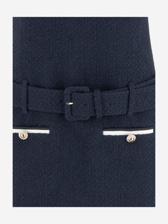  셀프 포트레이트 숏 원피스 울 블렌드 드레스 네이비 - SELF PORTRAIT