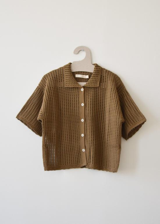  로컬 셰이드 가디건 오픈 니트 폴로