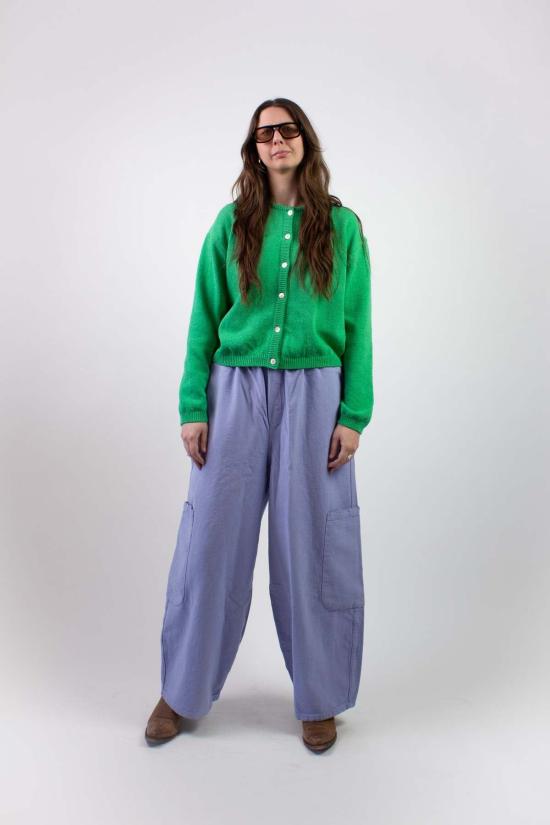  밀스 크롭 팬츠 캔버스 셰프 팬츠 라벤더