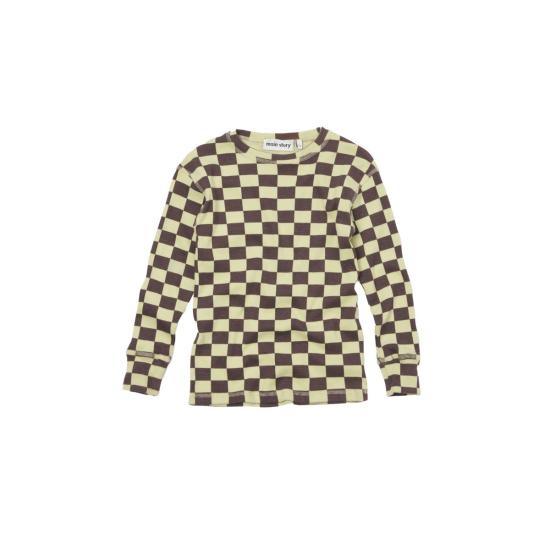  [키즈] Main Story 트레이닝 상의 키즈 메인 스토리 키즈 긴팔 골지 티셔츠 레몬그라스 체크