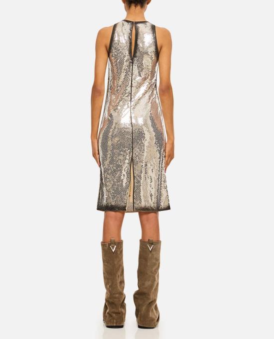  디 아티코 숏 원피스 아티코 스팽글 미니 드레스 실버 - THE ATTICO