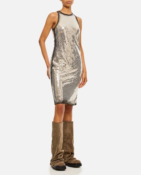  디 아티코 숏 원피스 아티코 스팽글 미니 드레스 실버 - THE ATTICO
