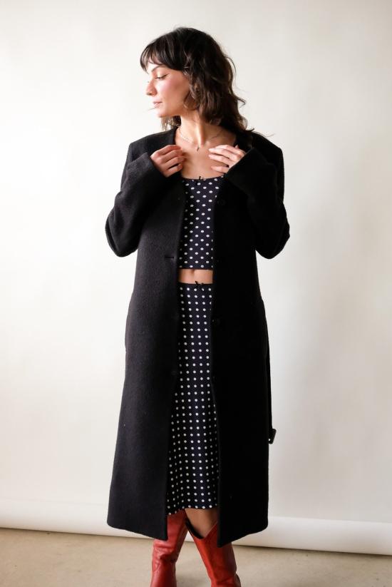  로데브예 코트 로데비에르 벨티드  블랙 - RODEBJER