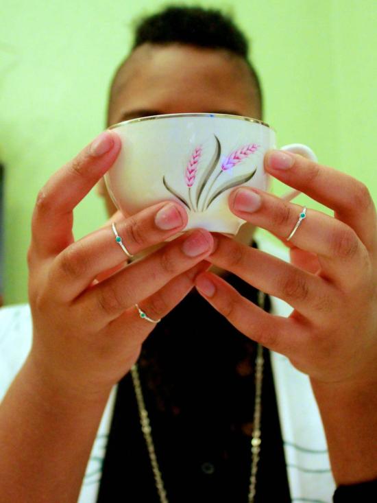  페어 아니타 반지 타이니 스톤 스털링 실버 스태킹 링 세트 터쿼이즈 - FAIR ANITA