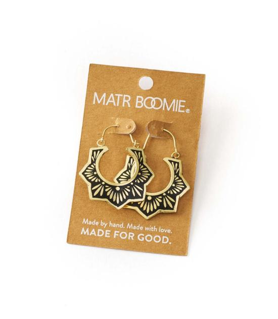  마트르 부미 이어링 니샤 로터스 후프  골드/블랙 - MATR BOOMIE