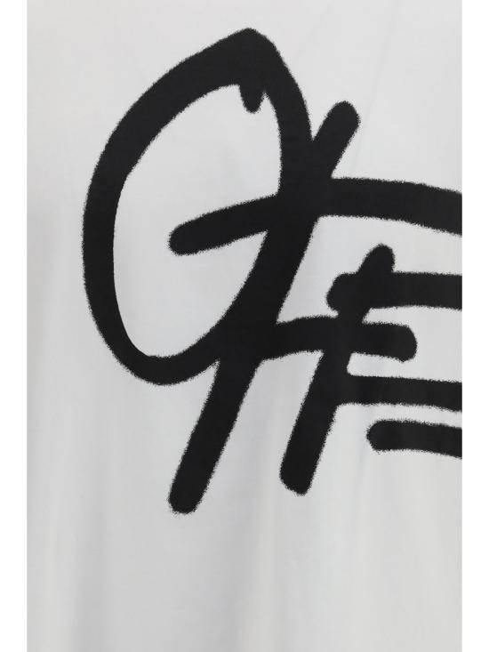  오프화이트 반팔 티셔츠 스프레이 로고 스케이트 티셔츠 - OFF WHITE