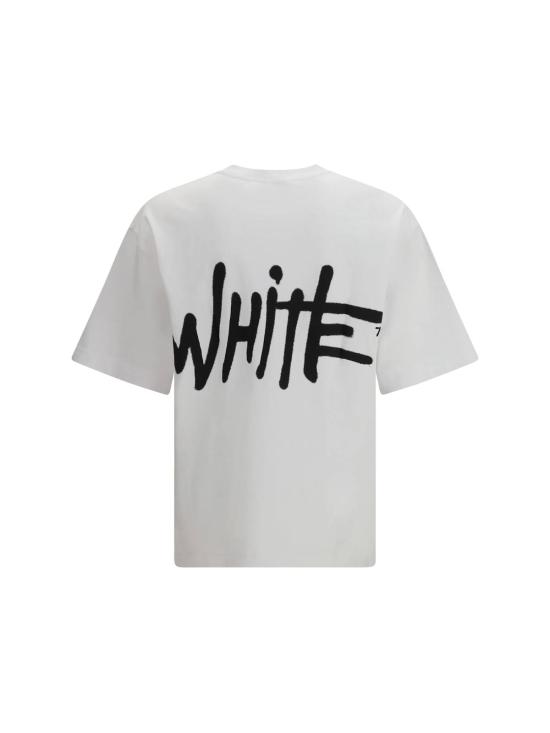  오프화이트 반팔 티셔츠 스프레이 로고 스케이트 티셔츠 - OFF WHITE