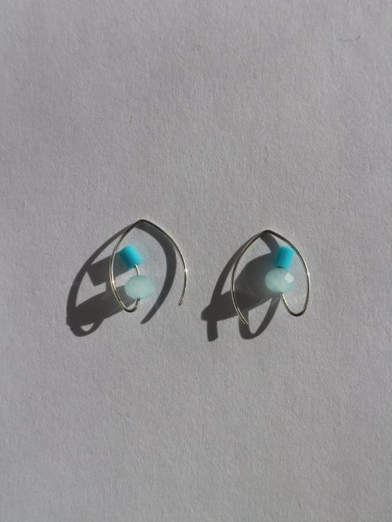  멜리사 맥아더 이어링 미니 캘세도니 & 터쿼이즈 실버 귀걸이 - MELISSA MCARTHUR