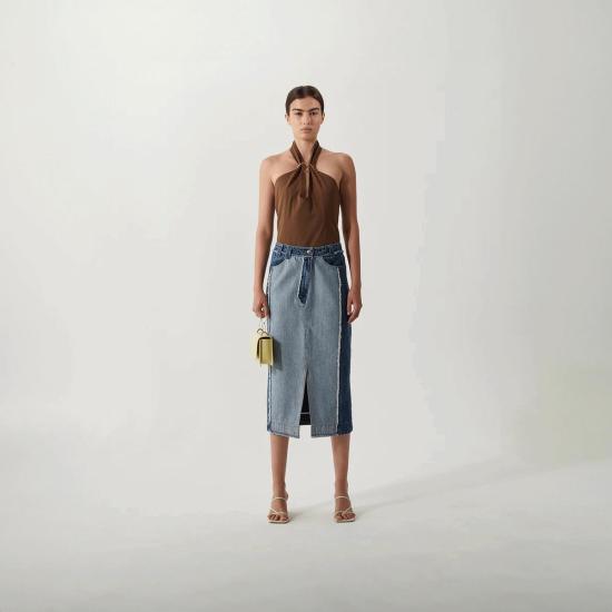  레지나표 데님 스커트 레지나 표 주나 스커트 데님 워시드 블루