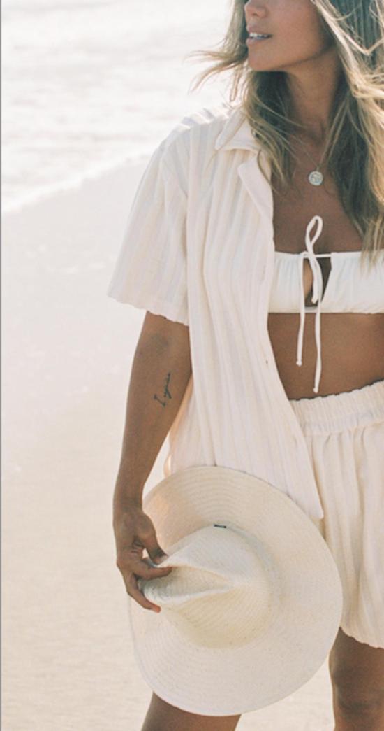  Alice Pearl 숏팬츠 앨리스 펄 조이 위켄드 쇼트 바닐라 스트라이프 - OTHER BRANDS