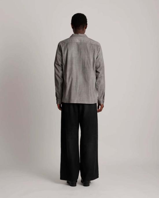  타이가 타카하시 긴팔 셔츠 타이거 타카하시 손으로 그린 스미 셔츠 Lot.108 50 S 이탈리안 칼라 셔츠 손으로 그린 스미 - TAIGA TAKAHASHI