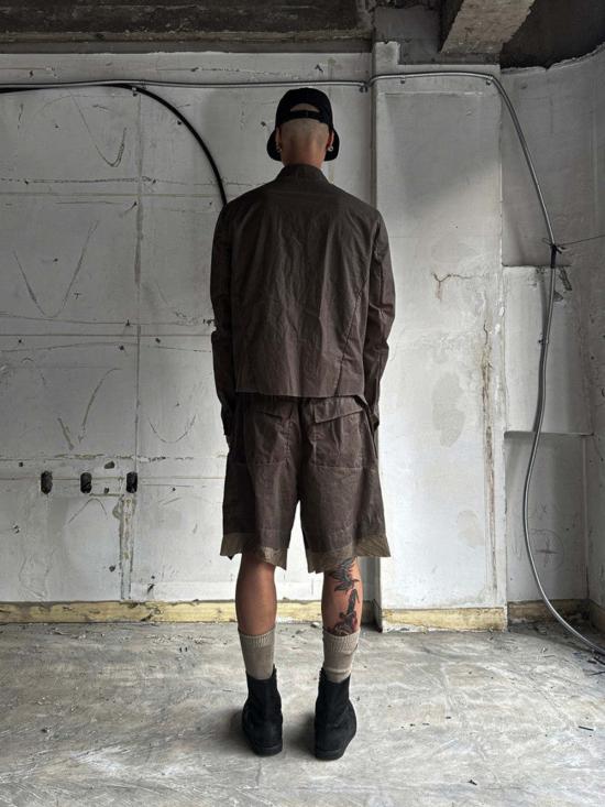  SAN263-1 숏팬츠 San263 1 왁스 처리된 허리 가방 반바지 다크 모카 - OTHER BRANDS