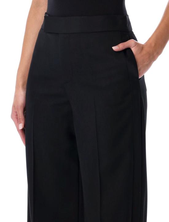  랄프 로렌 스트레이트 팬츠 바넷 울 턱시도 팬츠 블랙 - RALPH LAUREN