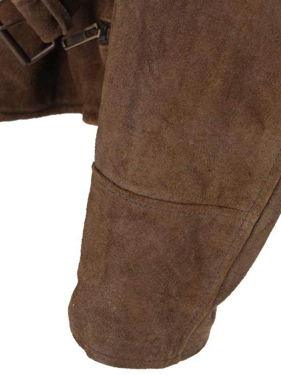  MM6 메종마르지엘라 가죽 자켓 Mm6 메종 마르지엘라 스웨이드 바이커 재킷 브라운 - MM6 MAISON MARGIELA