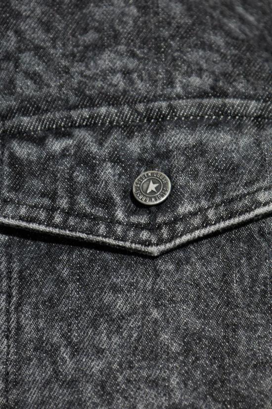  골든구스 데님 자켓 골든 구스 플로럴 모티브 데님 셔츠 블랙 - GOLDEN GOOSE