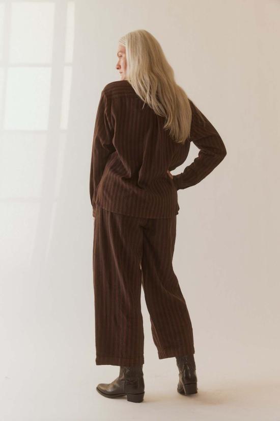  일레븐 일레븐 스트레이트 팬츠 11.11  텔 트라우저스 번트 엄버 스트라이프 - 11.11 ELEVEN ELEVEN