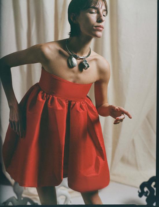  루이자 에 라 루나 숏 원피스 Luisa Et La Luna 스트랩리스 버블 드레스 루즈 - LUISA ET LA LUNA