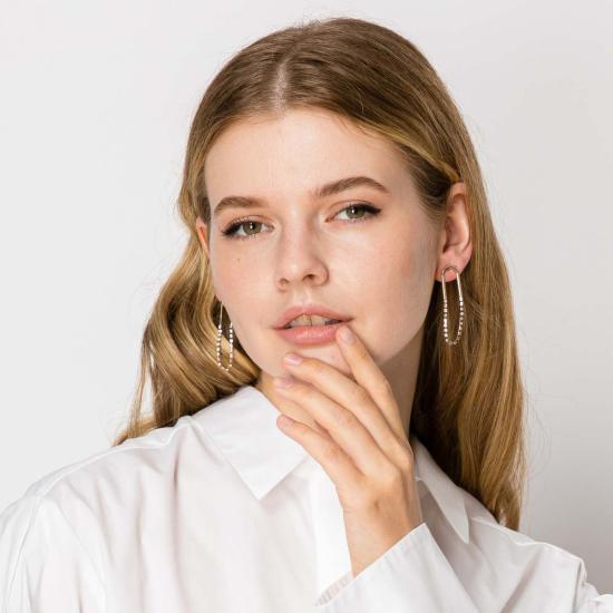  제니스 사빗 이어링 재니스 새빗 드롭 큐빅 지르코니아 체인 귀걸이 골드 - JANIS SAVITT