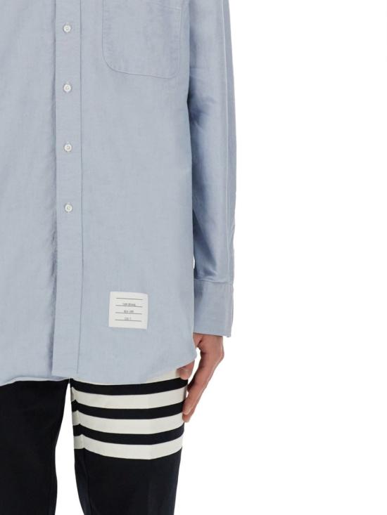  톰브라운 긴팔 셔츠 톰 브라운 코튼 옥스포드  라이트 블루 - THOM BROWNE