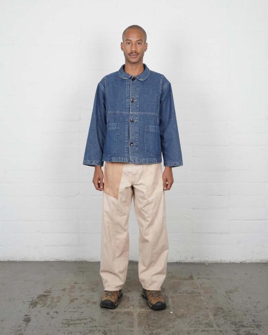  올더브라더 데님 자켓 형이 물려준 체크무늬 안감 작업복 코트 - OLDERBROTHER