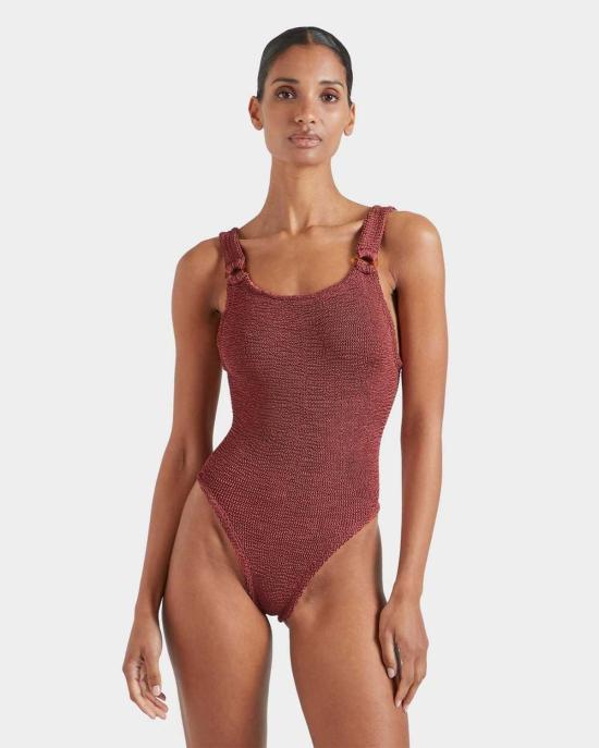  훈자 지 원피스 수영복 훈자 G 도미노 원피스 로즈우드