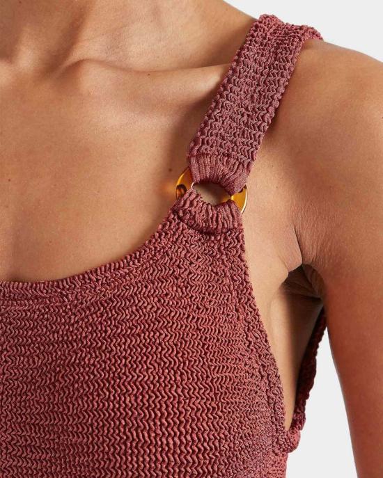  훈자 지 원피스 수영복 훈자 G 도미노 원피스 로즈우드 - HUNZA G