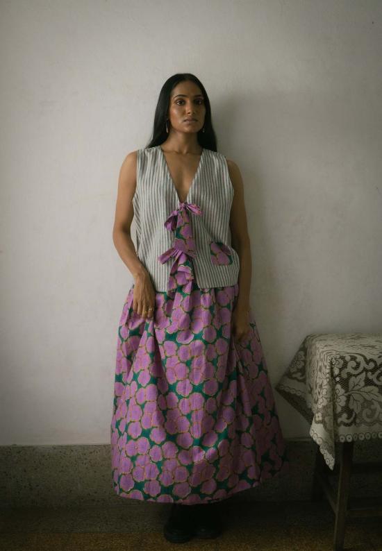  이키비 베스트 클로버 양면 조끼 멀티 컬러