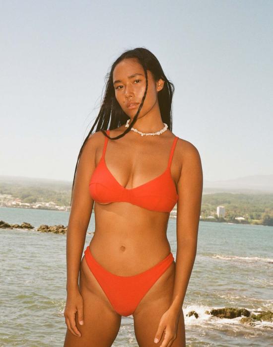  갈라마르 비키니 수영복 커브 브리프 스칼렛