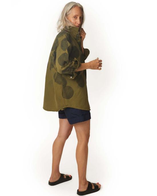  론 자켓 Lwn Oz 셔츠 아미 스프레이 도트 - LWN