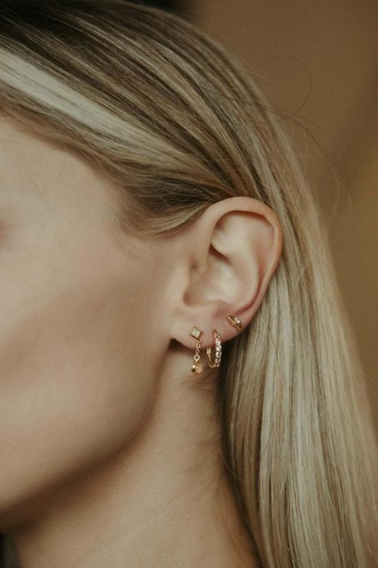  시에라 윈터 주얼리 이어링 아우라  골드 베르메일/화이트 토파즈/오팔 - SIERRA WINTER JEWELRY