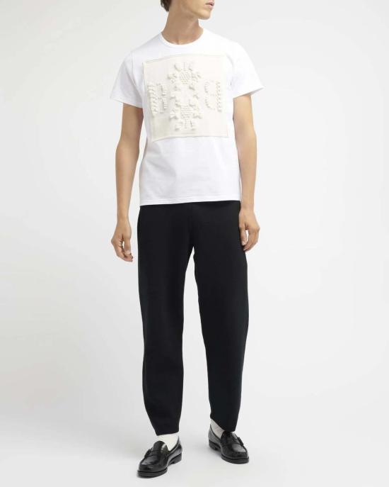  배리 반팔 티셔츠 로고 캐시미어 패치가 부착된  티셔츠 - BARRIE