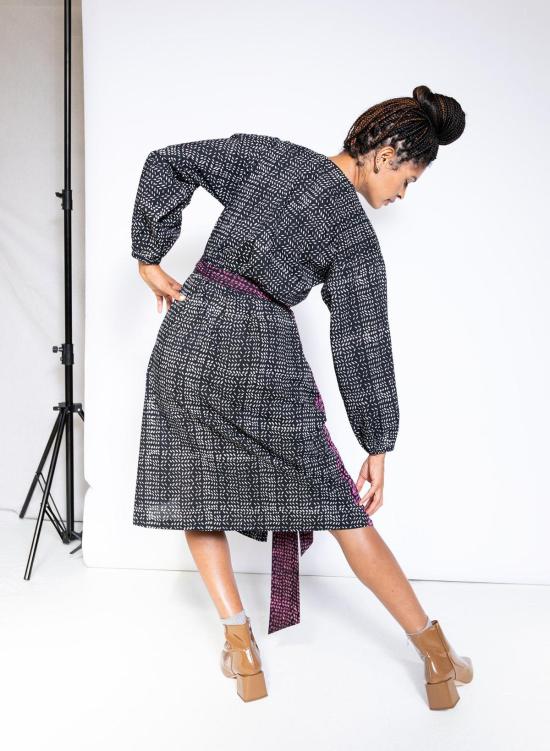  시크 콜렉티브 롱 원피스 Seek Collective Malika 드레스 나뭇잎 프린트 - SEEK COLLECTIVE