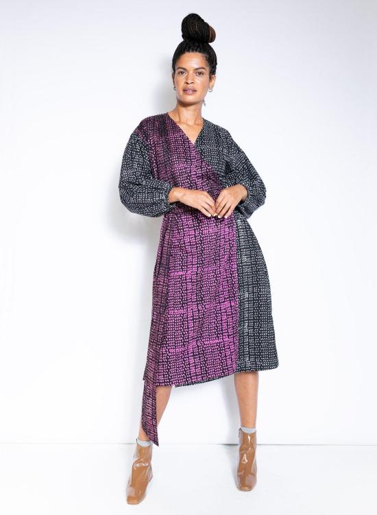  시크 콜렉티브 롱 원피스 Seek Collective Malika 드레스 나뭇잎 프린트 - SEEK COLLECTIVE