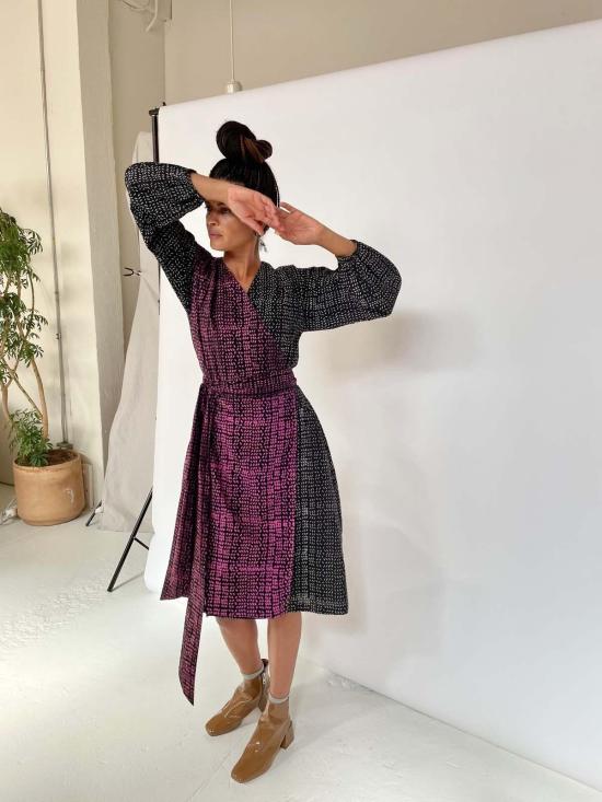  시크 콜렉티브 롱 원피스 Seek Collective Malika 드레스 나뭇잎 프린트 - SEEK COLLECTIVE