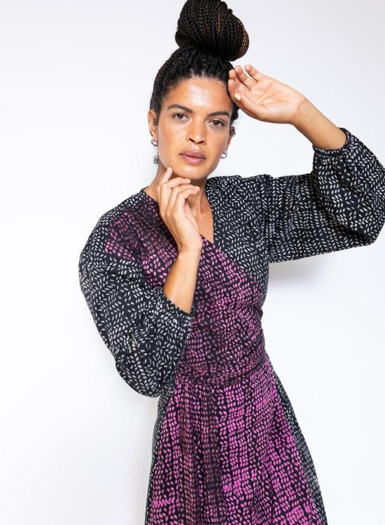  시크 콜렉티브 롱 원피스 Seek Collective Malika 드레스 나뭇잎 프린트 - SEEK COLLECTIVE